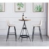 Set of 2 Metal and Beige Fabric Bar Stools, Modern Design Style ,Upholstery , Dining Room - 3 of 4