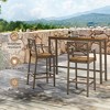 Outdoor Bar Stools Set of 2, 26 Inch All Weather HDPS Patio Counter Height Barstools with Back & Footrest, Aluminum Bar Stool Chairs - 3 of 4