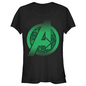 Juniors Womens Marvel St. Patrick's Day Avengers' Logo T-Shirt - 1 of 4
