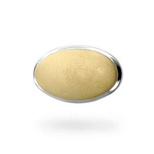 ShineHigh Oval Eye Pendant – Matte Goldtone Oval Charm with Genuine Gold Finish on Classic Silhouette for Minimalist Styling - 1 of 1