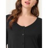 cheibear Women's Nightgown Button Down Short Sleeve Soft Modal Loose Pajama Sleepshirt - 4 of 4