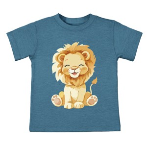 The Juniper Shop Watercolor Lion Toddler Short Sleeve Tee - 5T - Teal - 1 of 4