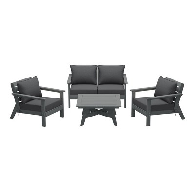 WestinTrends Avalon Outdoor 5-Piece Modular Sectional Patio Furniture Sofa Set