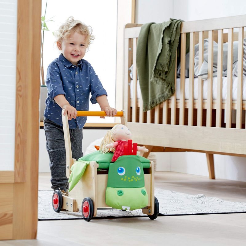 HABA Dragon Wagon - Baby's First Walker & Push Toy with Toy Storage, 2 of 16