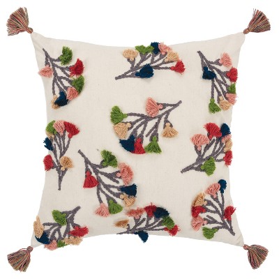 20"x20" Floral Polyester Filled Pillow Green - Rizzy Home