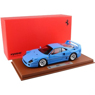 Ferrari F40 Light Blue with Silver Rims with DISPLAY CASE Limited Edition to 54 pieces 1/18 Diecast Model Car by BBR and Kyosho