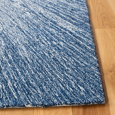 Blue and White Handmade Wool Tufted Area Rug 4' x 6'