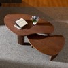 Nesting Coffee Table Set of 2 Cocktail Table Center Table Sofa Side Table Irregular Accent Table, Easy Assembly - ModernLuxe - 3 of 4
