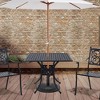 Resenkos Square Patio Dining Table, Umbrella Hole, Outdoor Bistro Table, Cast Aluminum, Black - 3 of 4
