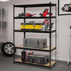 Storage Shelving Unit, 5-Tier Adjustable, 2000 lbs Capacity, Heavy Duty Garage Shelves Metal Organizer Utility Rack, Black - 1 of 4