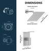 Aghana Digitals Modern Brushed Nickel Shower Faucet Set with 8-inch Square Rain Head, Storage Rack - 2 of 4
