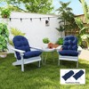 Outsunny Adirondack Chair Cushions Set of 2, Tufted High Back Patio Chair Cushions with Ties, Non-Slip Cushions for Adirondack Chairs - 2 of 4
