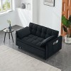 Okak Modern Comfy Velvet Convertible Sleeper Sofa Bed with Adjustable Backrest & Pillows,Upholstered Deep Seat Sofa Couch for Living Room - 4 of 4