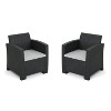Outdoor Faux Wicker Arm Chairs Set of 2 - 2 of 4