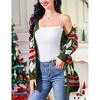 Coolmee Ugly Christmas Cardigan for Women Open Front Button Sweater Long Sleeves Casual Knitted Outfits - 4 of 4