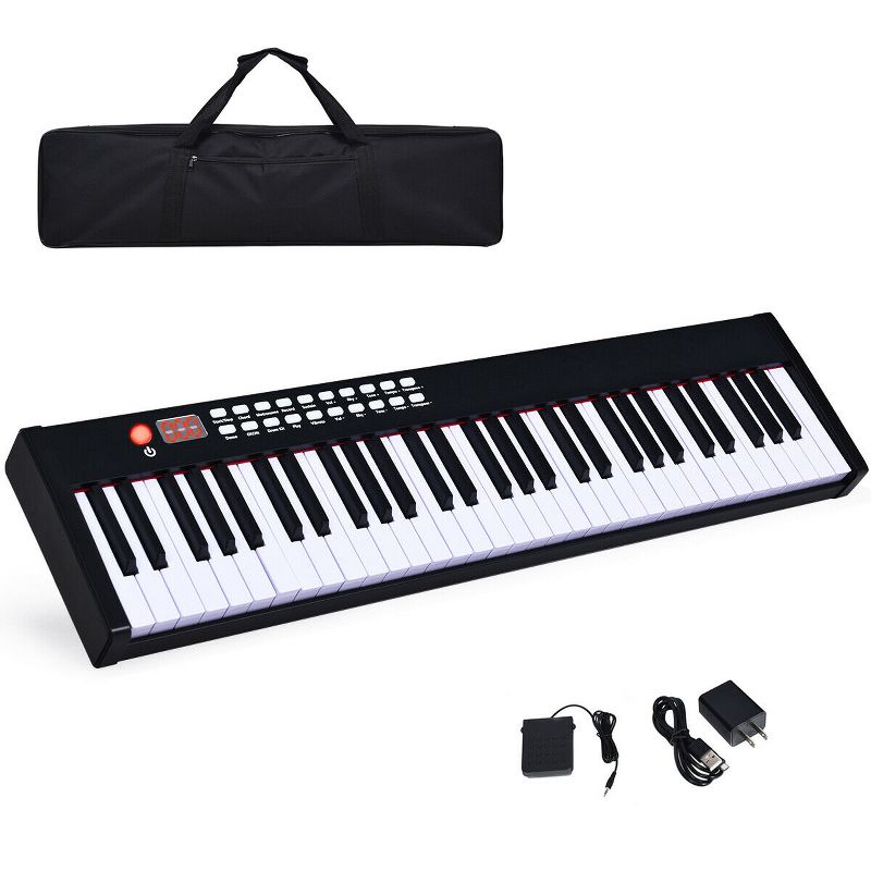 Costway BXII 61 Key Digital Piano MIDI Keyboard w/MP3 Black, 1 of 11