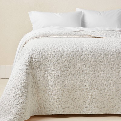 Twin/Twin Extra Long Dove Stitch Quilt Off-White - Opalhouse™ designed with Jungalow™