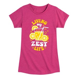 Girls' - Instant Message - Living My Zest Life Fitted Short Sleeve Graphic T-Shirt - 1 of 4