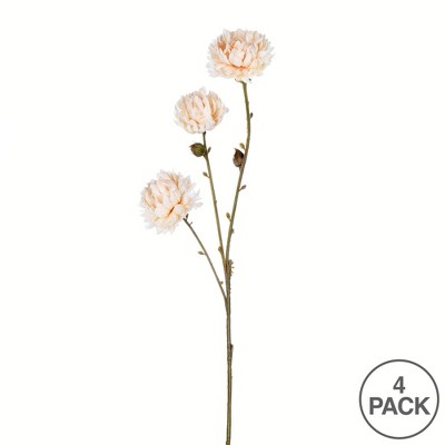 Ivory Artificial Mum Spray with Wired Stem, Set of 4