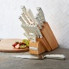 Farberware 15pc Forged Triple Rivet Set - White Three Step: Stainless Steel Knife Block Set with Steak Knives & Shears - 2 of 4