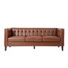 SKRAN Comfy 3-seat Sofa with Tufted Back , Modern for Living Room  for Apartment,Light Brown PU - 2 of 4