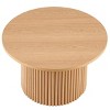 Coolbibila 27” Round Coffee Table,Modern Round Coffee Table With Walnut Wood Veneer Tabletop And Metal Base,Farmhouse Wooden Coffee Table - 3 of 4