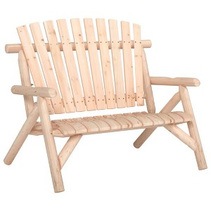 vidaXL Patio Lounge Set, 3 Piece, Solid Spruce Wood, Untreated, Comfortable, Outdoor Furniture, Adirondack-Style Backrests, Included Coffee Table - 1 of 4