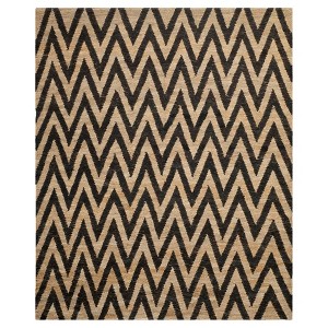 Black/Natural Abstract Knotted Area Rug - (8