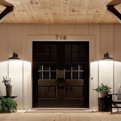 Allenbury 14" Textured Black Outdoor Wall Light with Modern Appeal