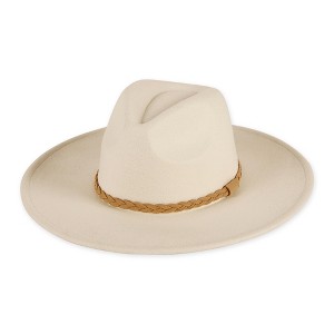 Hadley Wren Stella Wide Brim Fedora - Cream - 1 of 2