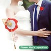 Unique Bargains Mens Golden Leaf Rose Lapel Boutonnieres Pin for Wedding 12 Pcs - 4 of 4