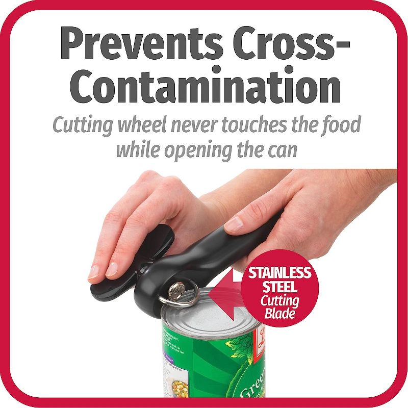 GoodCook Can Opener, Safe Cut Manual Can Opener, no Sharp Can Edges, Black, 4 of 5