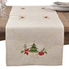 Saro Lifestyle Table Runner With Embroidered Christmas Design - image 2 of 4