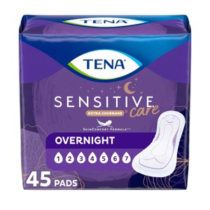 TENA Intimates Bladder Control & Postpartum for Women Incontinence Pads - Overnight Absorbency - Extra Coverage - 1 of 4