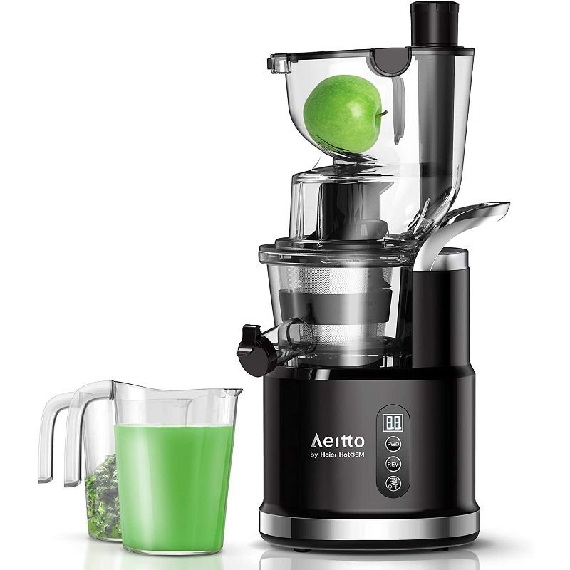 Aeitto Slow Masticating Cold Press Juicer Machine Extractor With Reverse Function & Double Safe System - Includes 3.2” Wide Chute - HSJ-8824, 1 of 7
