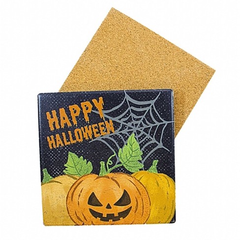 Coasterstone 4.25 In Halloween Hauntings Tile Coaster Ghosts Ghouls Spiders Haunted Coasters - image 1 of 3