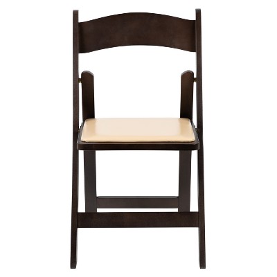 Elegant Chocolate Folding Chair with Detachable Vinyl Seat