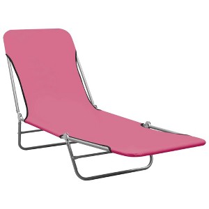 vidaXL Sun Lounger Set of 2 Pink - 1 of 4