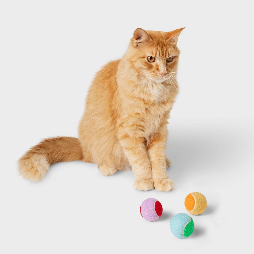 Tennis Balls with Bells Inside Cat Toy - 3pk - Boots & Barkley&trade;