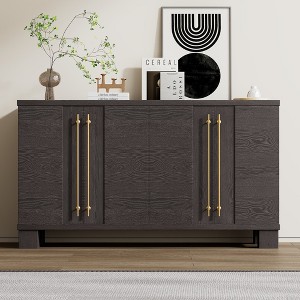 Classic Style Wood Sideboard Buffet Cabinet with Adjustable Shelves and Gold Handles for Kitchen, Dining Room and Living Room - 1 of 4