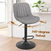 Bencmate Dining Chairs Bar Stools Set of 2, Swivel Adjustable Bar Stools, Industrial Bar Height Stools with Back Support, Gray, 17.3"*17.3"*34" - 2 of 4