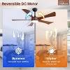 52 Inch High CFM Modern Ceiling Fan with Lights and Remote for Bedroom Living Room Farmhouse Patio Porch Reversible DC Motor Noiseles - 2 of 4
