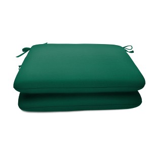 Casual Cushion Solid Sunbrella Fabric 2-Piece Indoor/Outdoor Seat Pad Cushion, 20"W x 18"L - 1 of 4