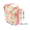 Unique Bargains Women's Flowers Travel Organizer Toiletry Bag Rose Red 1 Pc - 2 of 3