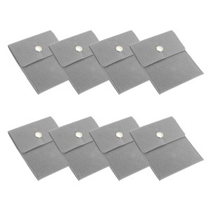 Unique Bargains Earrings Bracelets Velvet Pouches Snap Button Portable Jewelry Storage Bag 8 Pcs - 1 of 4