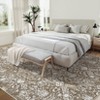 Machine Washable Area Rug Low Pile Vintage Printed Ultra-Thin Non Slip Rugs Stain Resistant Foldable Indoor Carpet for Living Room Bedroom - 4 of 4