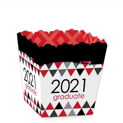 Big Dot of Happiness Red Grad - Best is Yet to Come - Party Mini Favor Boxes - Red 2021 Graduation Party Treat Candy Boxes - Set of 12