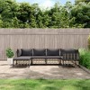 vidaXL Anthracite Outdoor Patio Lounge Set - 6 Pieces, Weather-Resistant Poly Rattan, Powder-Coated Steel Frame with Comfortable Cushions - 2 of 4