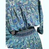 Coolmee Women's Boho Floral Dress Half Puff Sleeve V Neck Smocked Waist Summer Beach Flowy Maxi Dresses - 2 of 4