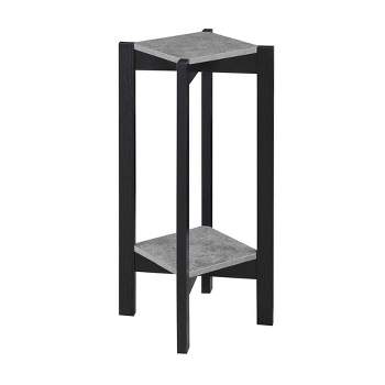 Planters and Potts Deluxe Square 2 Tier Plant Stand Faux Cement/Black - Breighton Home